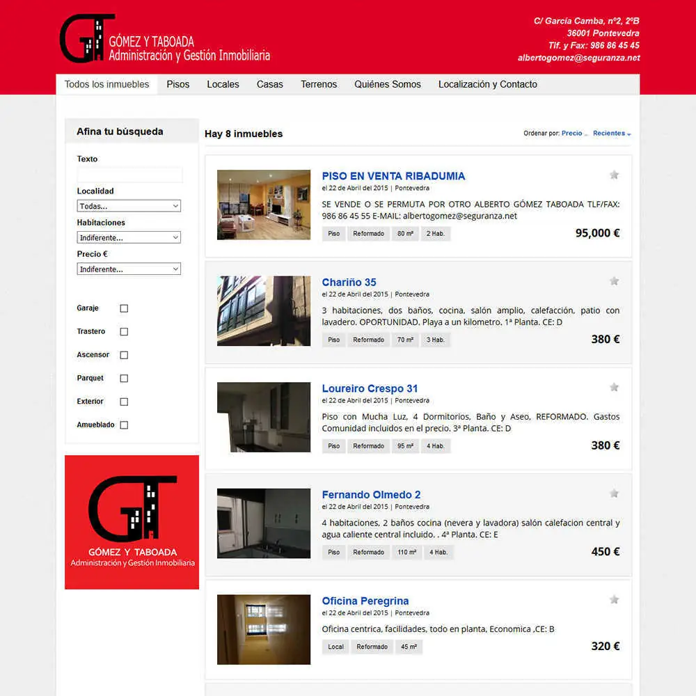 web Alquileres Pontevedra